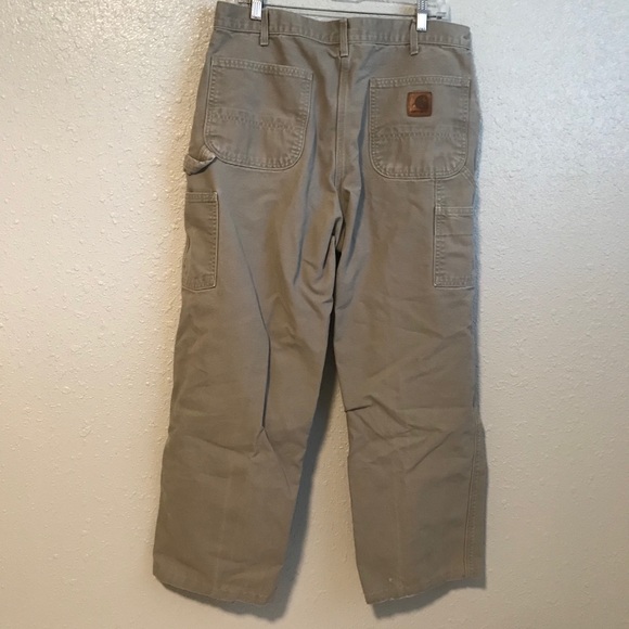 Carhartt Carpenter Durable Tan Cotton Pants 36x29 - Picture 4 of 10